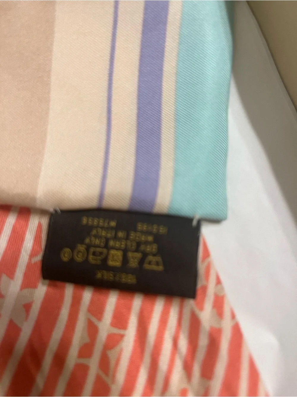 Louis Vuitton Coral, Mint & Lavender Silk Scarf